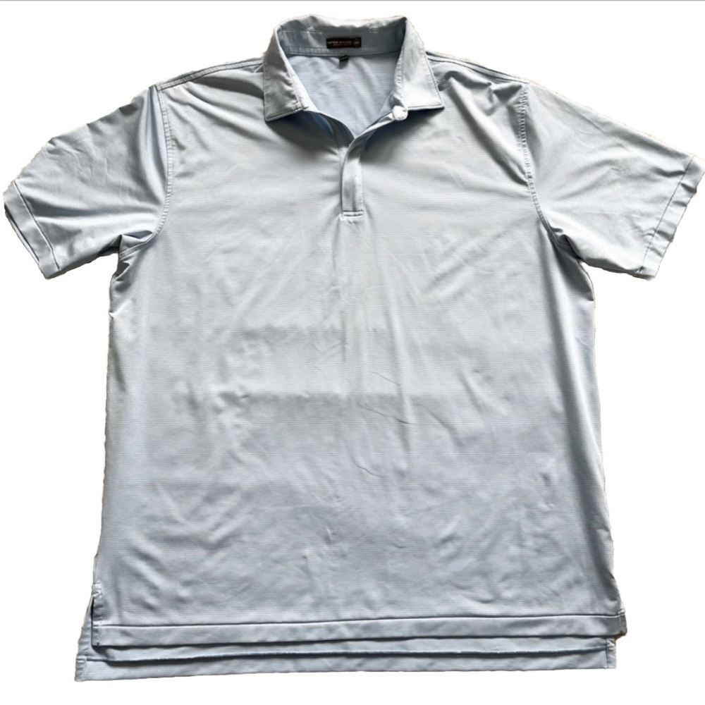 PETER MILLAR SUMMER COMFORT BLUE/WHITE QUARTER ZIP SHORT SLEEVE SHIRT - Picture 1 of 8